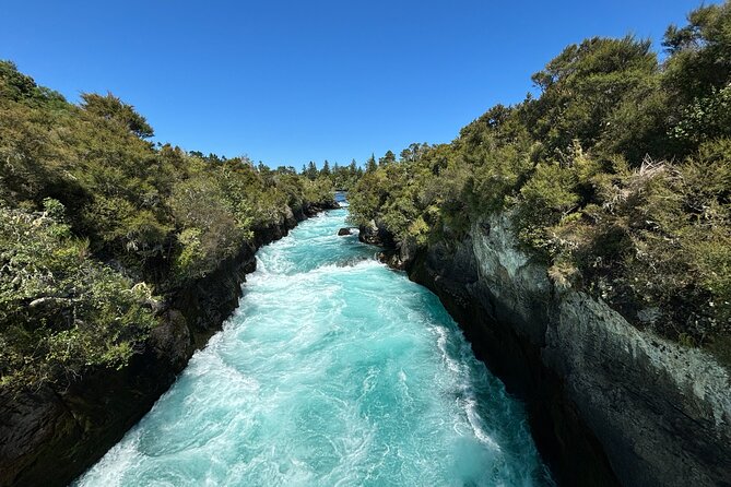 Auckland: Rotorua, Taupo, Waiotapu & Huka Falls Private Trip - Huka Falls tracks: big water from the Waikato River