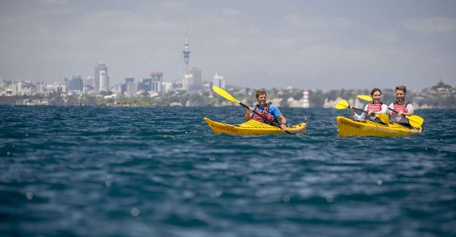 Auckland: Sunset & Night Sea Kayak Tour to Rangitoto Island - The Paddle Out: Learning Your Kayak Before Sunset