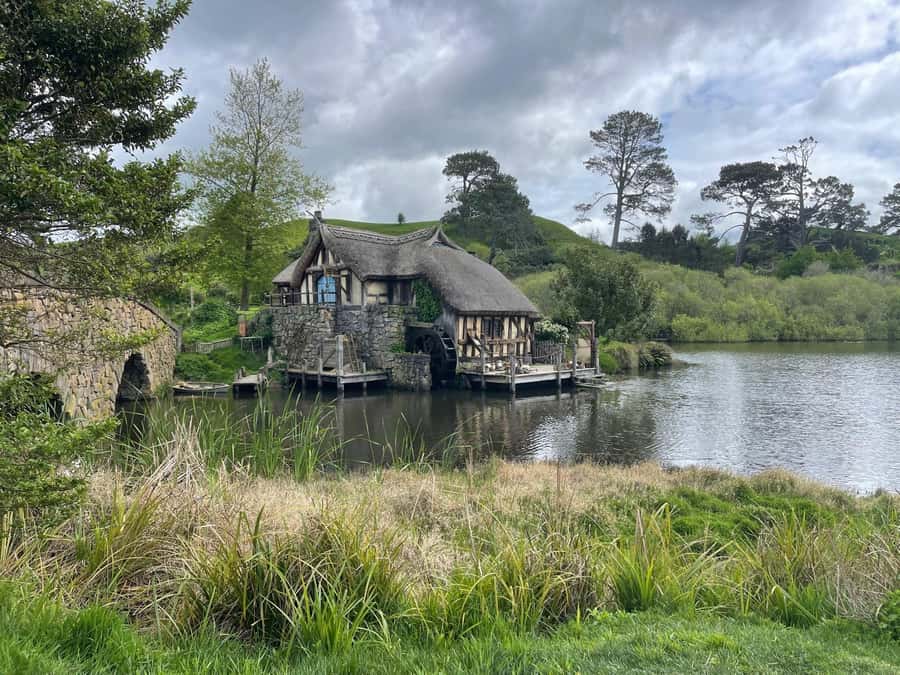 Magical Hobbiton & Waitomo Caves Small Group from Auckland - Hobbiton Movie Set by green bus: 44 hobbit holes plus stories