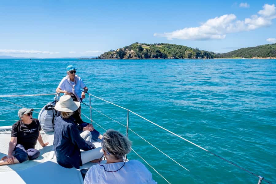 Waiheke Island: Gulf Marine Park Sailing Adventure & Lunch - From Matiatia Wharf to a 41-foot catamaran day